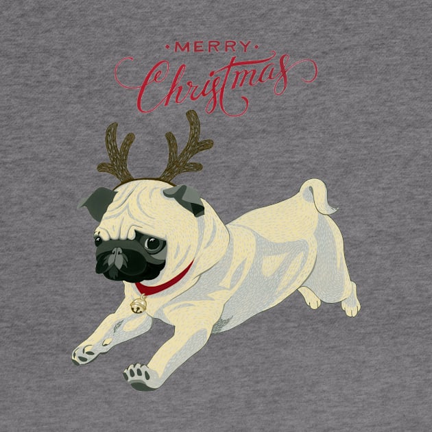 Merry Christmas Pug by Golden Section